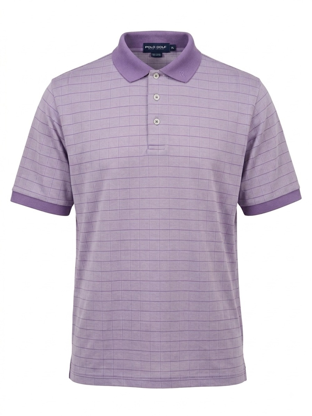 POLO GOLF Ralph Lauren Lavender Purple Windowpane Grid Polo Shirt XL